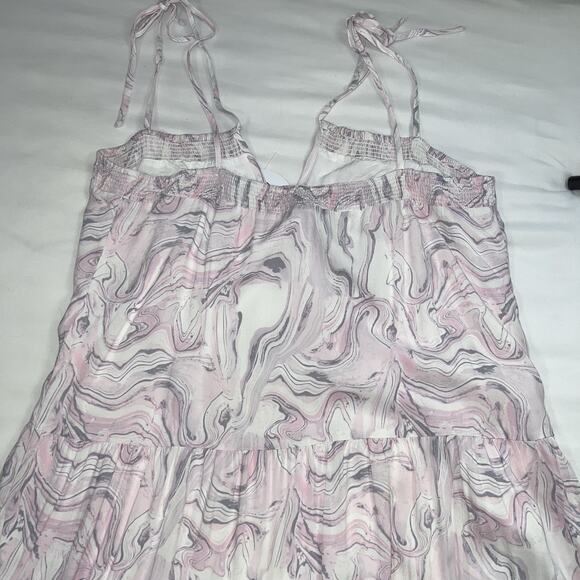 Buddy Love Reese Maxi Dress Size Large Pink Quartz Swirl Print Tie-Shoulder NWT - Picture 13 of 14